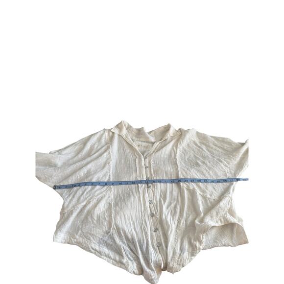We the Free One and Only Button Down Blouse White Boho Bohemian Classy Small‎ - Picture 13 of 15